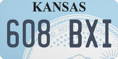KS license plate 608BXI