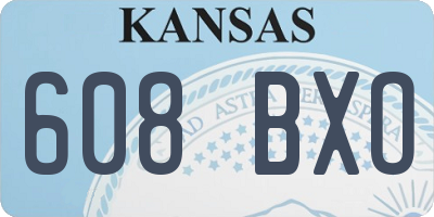 KS license plate 608BXO