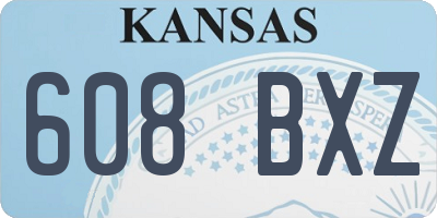 KS license plate 608BXZ
