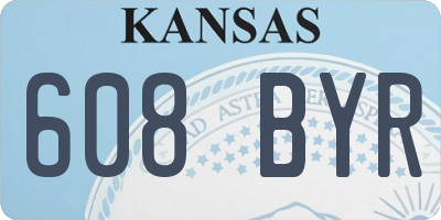 KS license plate 608BYR