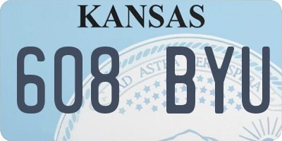 KS license plate 608BYU