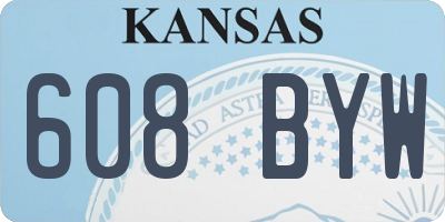 KS license plate 608BYW