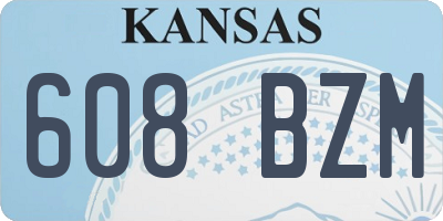 KS license plate 608BZM
