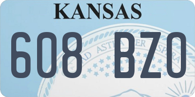 KS license plate 608BZO