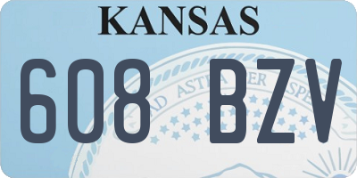 KS license plate 608BZV
