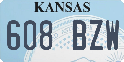 KS license plate 608BZW
