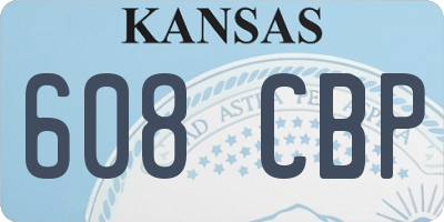 KS license plate 608CBP