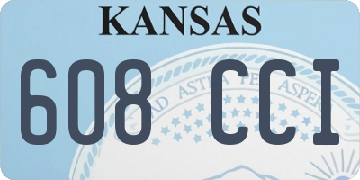 KS license plate 608CCI