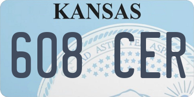 KS license plate 608CER