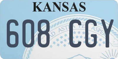 KS license plate 608CGY