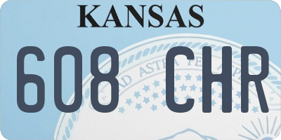 KS license plate 608CHR