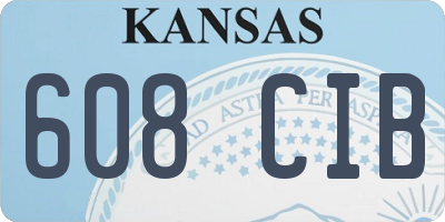 KS license plate 608CIB