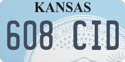 KS license plate 608CID