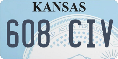 KS license plate 608CIV
