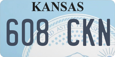 KS license plate 608CKN
