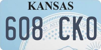 KS license plate 608CKO