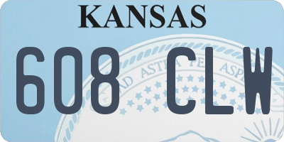 KS license plate 608CLW
