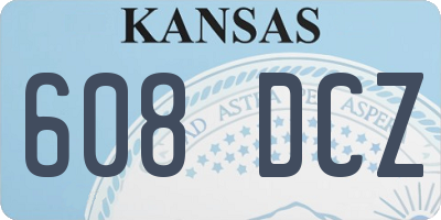 KS license plate 608DCZ