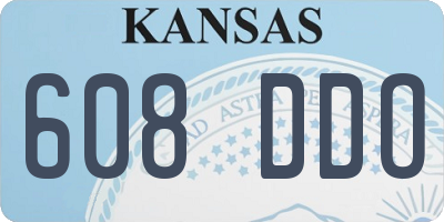 KS license plate 608DDO