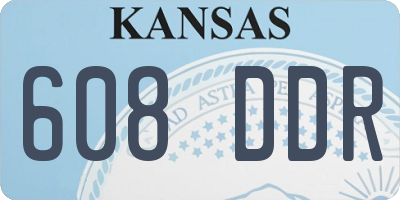 KS license plate 608DDR
