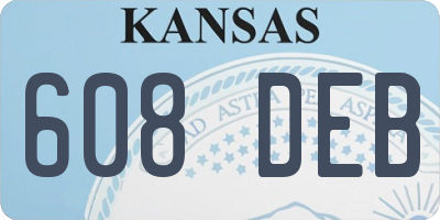 KS license plate 608DEB