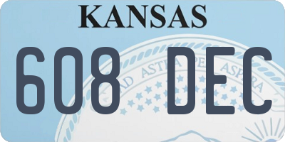 KS license plate 608DEC