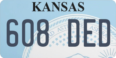 KS license plate 608DED