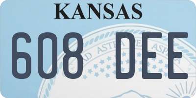 KS license plate 608DEE
