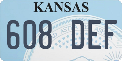 KS license plate 608DEF