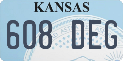 KS license plate 608DEG