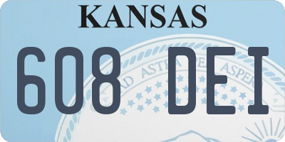 KS license plate 608DEI