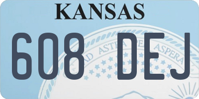 KS license plate 608DEJ