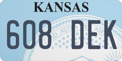 KS license plate 608DEK