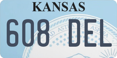 KS license plate 608DEL