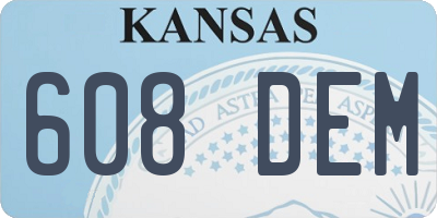 KS license plate 608DEM