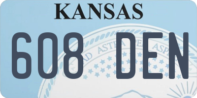 KS license plate 608DEN