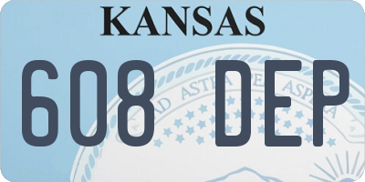 KS license plate 608DEP
