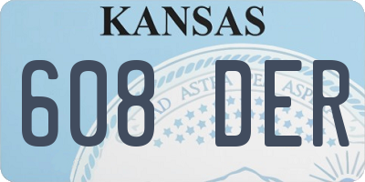 KS license plate 608DER