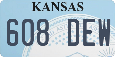 KS license plate 608DEW