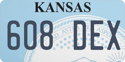 KS license plate 608DEX
