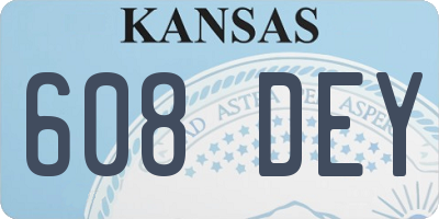 KS license plate 608DEY