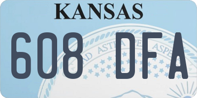 KS license plate 608DFA
