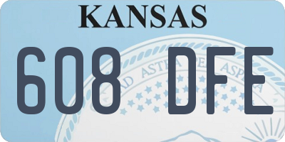 KS license plate 608DFE
