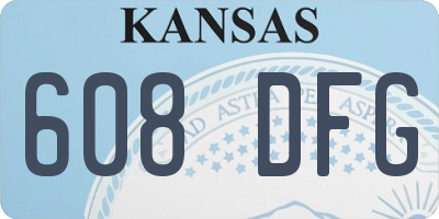 KS license plate 608DFG
