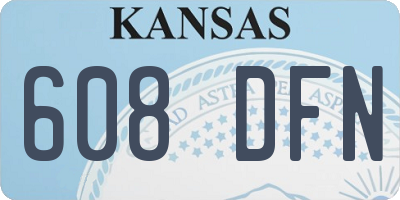 KS license plate 608DFN