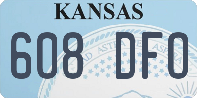KS license plate 608DFO