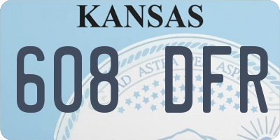 KS license plate 608DFR