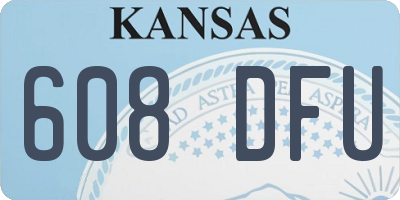 KS license plate 608DFU