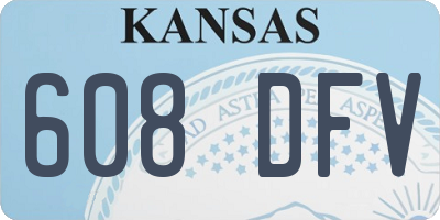 KS license plate 608DFV