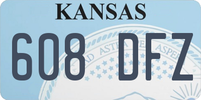 KS license plate 608DFZ
